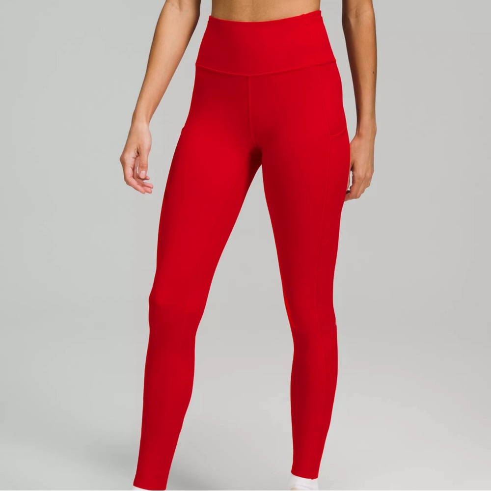 Red LuluLemon Leggings, Size 0, 25”